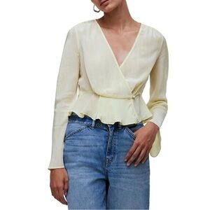 NEW Madewell Bell Sleeve Wrap Top Candlelight Yellow